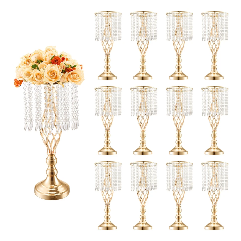 VEVOR Vase de mariage supports de fleurs en cristal 49 cm pour décoration 12 PCS - Photo 1/4