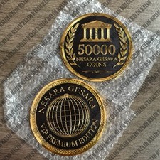 1pc beautiful 75mm Gold-black NESARA -GESARA Coin Decor Badges Collection Gift