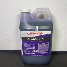 BETCO QUAT-STAT 5 Hospital Grade Disinfectant 1-Step Cleaner 2 Liters MSRP $199