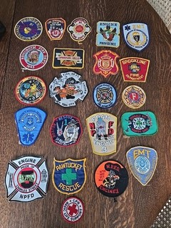 Lotto toppe EMT vigili del fuoco vintage massa RI