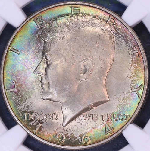 New Listing1964 D Kennedy Half Dollar NGC MS65, Toned, FREE SHIPPING