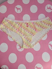 VTG VS PINK Graphic Cotton Low Rise Button Hipster Panty Size M
