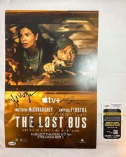 America Ferrera Paul Greengrass +2 Cast Signed THE LOST BUS 12x18 Photo JSA