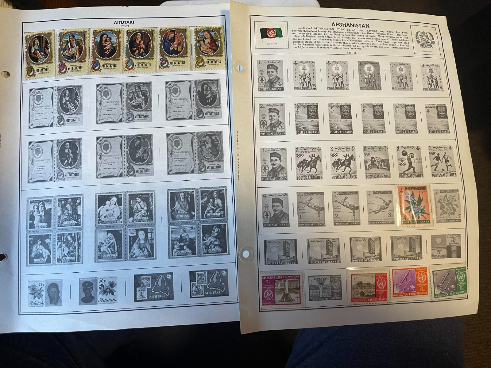 STAMPS FROM ARGENTINA , AFGAN, ALBANIA, ALJERIA & OTHER "A" COUNTRIES - ON PAGES