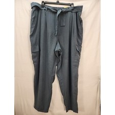 Nine West Women’s Tapered Utility Pant High Waisted Size 1x W/ Belt Gray