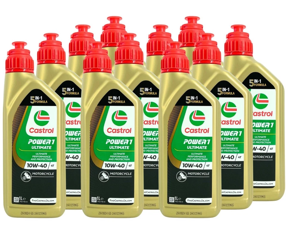 11x1 Liter Castrol Power 1 Ultimate 4T 10W-40 Motorradöl API SN JASO MA2 - Bild 1 von 1