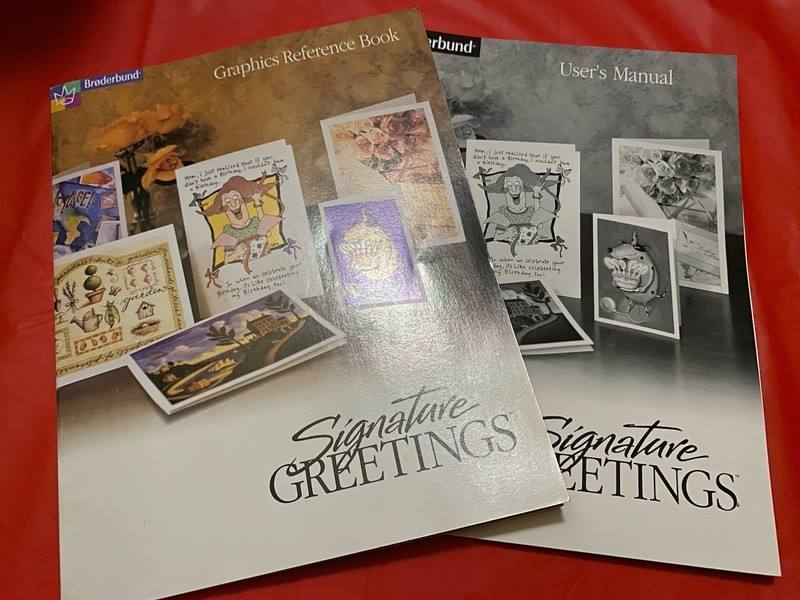 1997 Brøderbund Signature Greetings~Reference Book & User's Manual~Vintage~90s