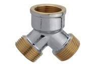 "SchüTte MS 2-Wege-Verteiler Chrom 3/4\" IG X 3/4\" Ag, Messing"