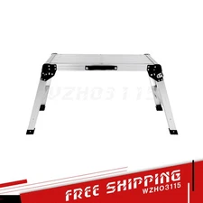 30" Aluminum Step Folding Work Platform Drywall Ladder 330lbs Non-slip Bench