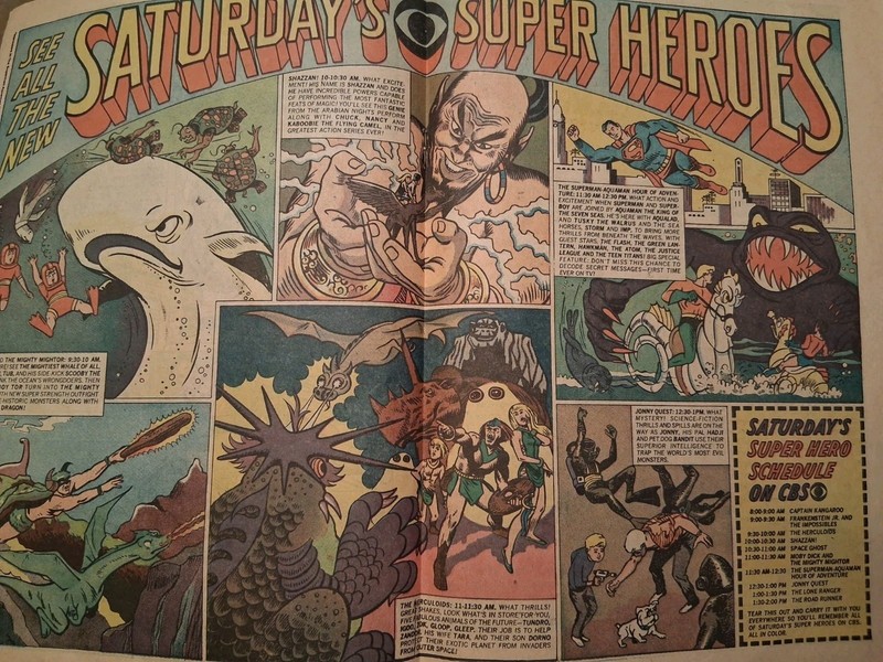 1967 CBS SATURDAY CARTOONS AD THE HERCULOIDS MIGHTY MIGHTOR SHAZZAN JONNY QUEST