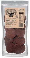 Old Trapper BEEF JERKY ROUNDS 80 ct old fashioned REFILL 1.3 Pounds Double Eagle