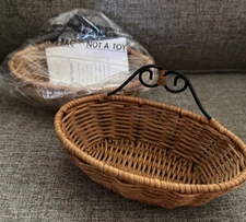 Princess House 2142 Oval Rattan-metal basket