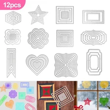 12 Styles Frame Metal Cutting Dies for Card Making Scrapbooking DIY Paper Crafts