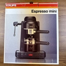 Mini máquina de capuchino Krups 963 Espresso de 4 tazas NEGRA eléctrica Suiza