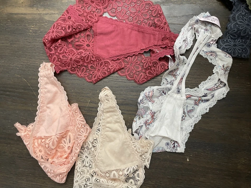 Victoria’s Secret Women’s Sexy Lace Thong Panties Pack of 4 Multicolor Size L NW - Image 3 of 3