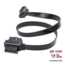 Right Angle OBD II OBD2 16 Pin Splitter Extension Cable 1x Male and 2X Female