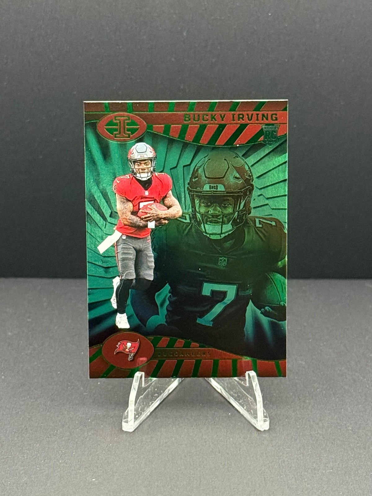 2024 Panini Illusions - Bucky Irving #85 Trophy Collection Emerald (RC)