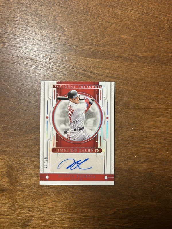 2024 Panini National Treasures Timeless Talents Auto Silver Dustin Pedroia /25