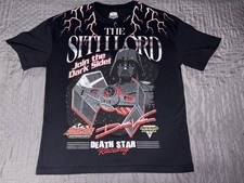Star Wars Darth Vader The Sith Lord Death Star Raceway Graphic Tee XL Black
