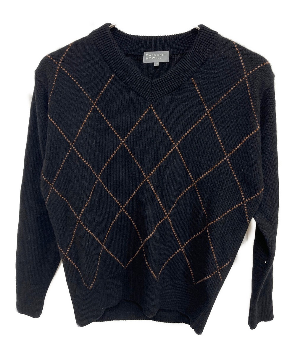 MARGARET HOWELL WOOL CASHMERE SILK Knit Argyle pattern Size: M 