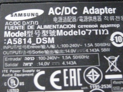 Samsung Netzteil original A5814_DSM-58W-1,5A-58W