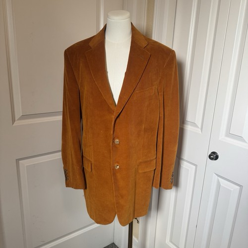 Dunhill, Vintage Dunhill Italy Burnt Orange Corduroy Cashmere Blend Blazer 44L Luxury