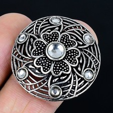 Fantastic White Topaz Gemstone 925 Sterling Silver Jewelry Ring Size Adj