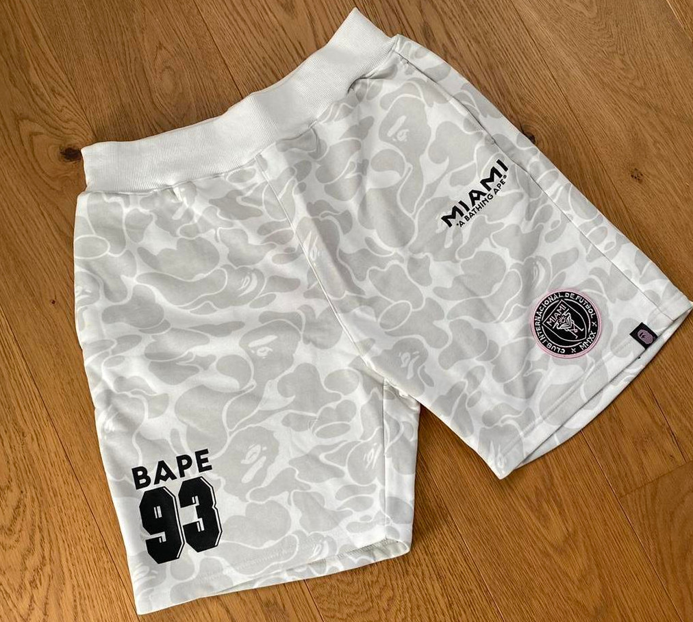 BAPE × INTER MIAMI GREY CAMO SHORTS – SIZE LARGE TO XXL – BRAND