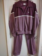 Vintage Adidas Trefoil Taiwan ROC Track Suit 70s 80s Size Large Two-Tone Purple