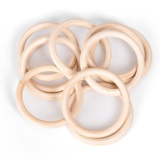 10 PCS 6 Inch 150mm Unfinished Wooden Rings for Crafts - Natural Wood Rings...