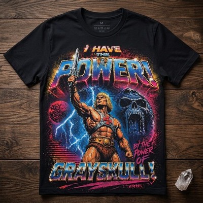 He-Man I Have The Power T-Shirt, Vintage 80s Cartoon Masters of the Universe Tee