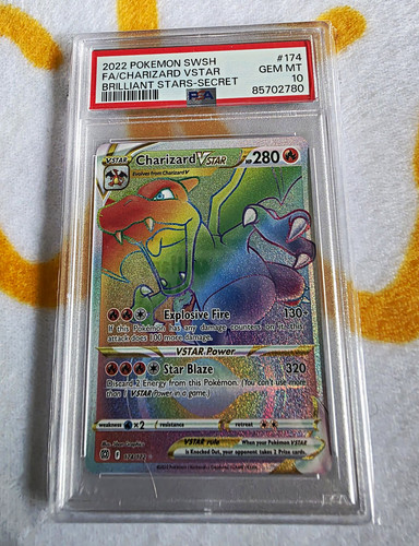 Pokémon 2022 Brilliant Stars Charizard VSTAR Secret Rare Holo #174/172 PSA 10