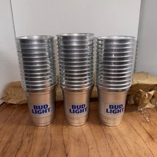 (40) Bud Light Aluminum Reusable Party Cup BBQ Outdoor Camping Picnic 16 oz