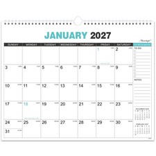 2027 Calendar - 2027 Wall Calendar, JAN 2027 - DEC 2027, 15" x 11.5" Green