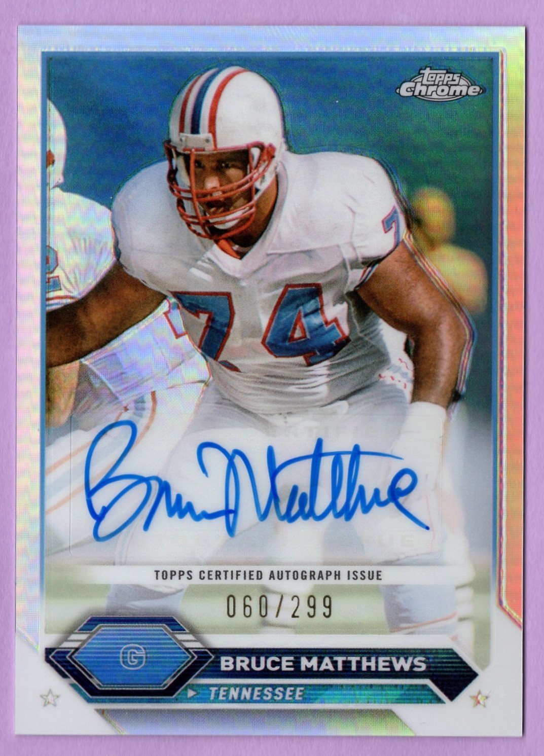 2023 TOPPS COMPOSITE CHROME AUTOGRAPHS REFRACTORS #TCABM BRUCE MATTHEWS /299
