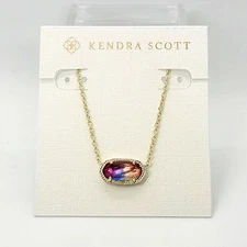 Kendra Scott Elisa Gold Pendant Necklace in Watercolor Illusion