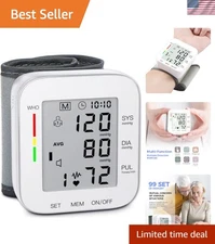 Adjustable Cuff Wrist Blood Pressure Monitor – Fast, Accurate Readings at Home