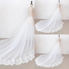 Bridal Detachable Skirt Lace Appliques Wedding Removable Train for Dress