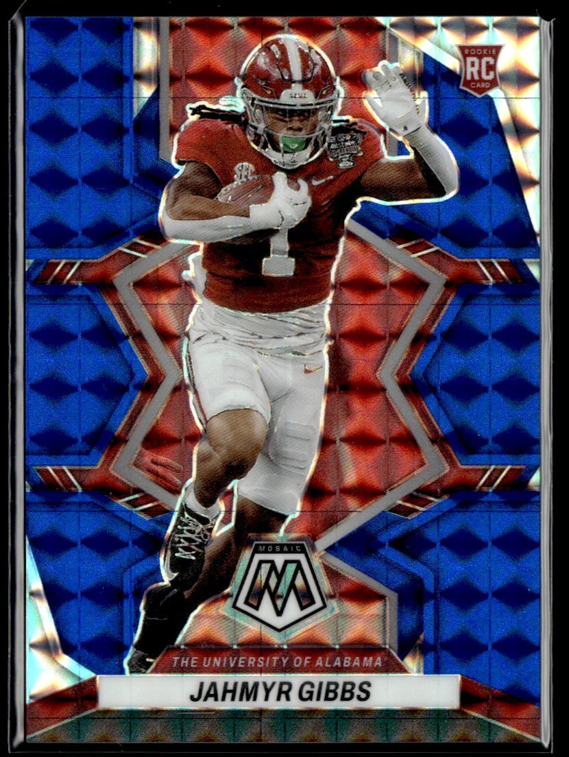 2023 Panini Mosaic Draft Picks Blue Jahmyr Gibbs RC /75 The University of