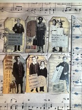 Set Of 6 JunkJournal Tags, Junk Journal Supplies, Scrapbooking, Old Photo Tags