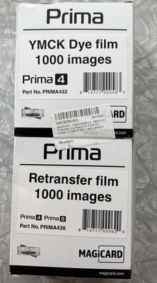 Magicard Prima 432 436 YMCK Ribbon & Retransfer Film Set 1000 Images Prima 4 8