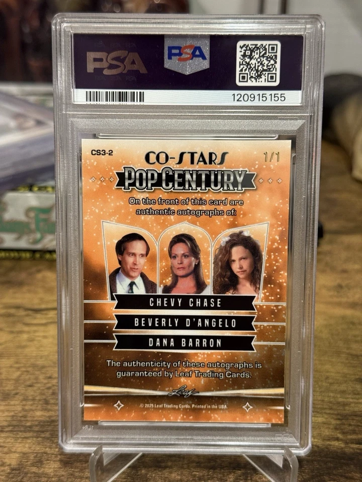 PSA 8 2025 Leaf Pop Century Chevy Chase Beverly D'Angelo Barron Triple Auto 1/1 - Image 2 of 2