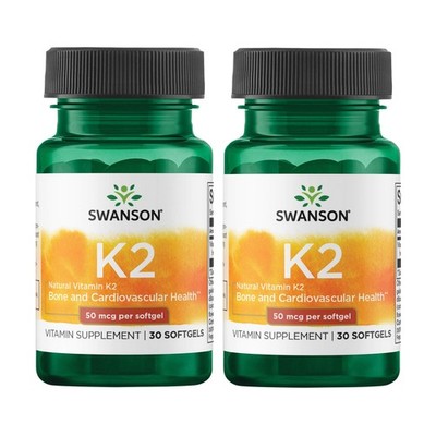 Swanson Natural Vitamin K2 (Menaquinone-7 from Natto) 50 30 Count (Pack of 2)