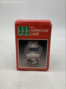 Holiday Magic Clear Christmas Round Shape Hurricane Lamp With Glass Shade
