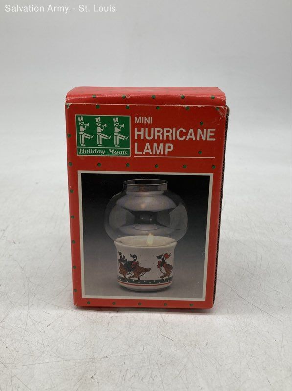 Holiday Magic Clear Christmas Round Shape Hurricane Lamp With Glass Shade