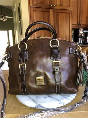 Dooney & Bourke Florentine Brown 2 Tone Bristol Satchel Shoulder Strap