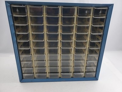 Vintage Large Akro Mils 60 Drawer Metal Storage Organizer Small Part Bin Cabinet