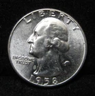 1958-P 90% SILVER WASHINGTON QUARTER - UNCIRCULATED -  FREE SHIPPING