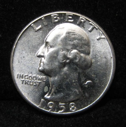 1958-P 90% SILVER WASHINGTON QUARTER - UNCIRCULATED -  FREE SHIPPING