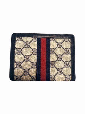 GUCCI Vintage GG Sherry Line Bi-fold Luxury Designer Wallet Card Case Unisex